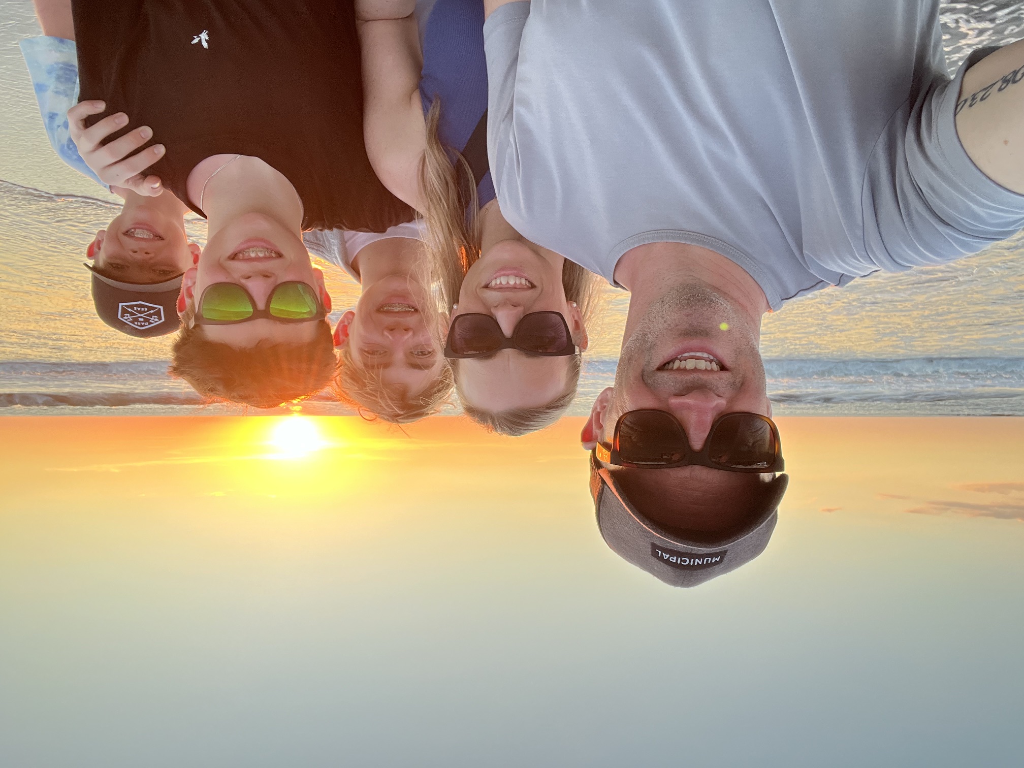 Derek and family at the beach